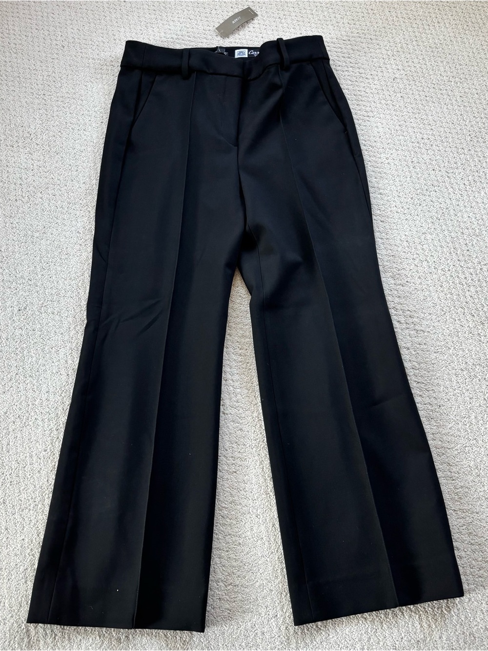 JCrew cropped Natalia Black Tailored Wide-Leg Trousers